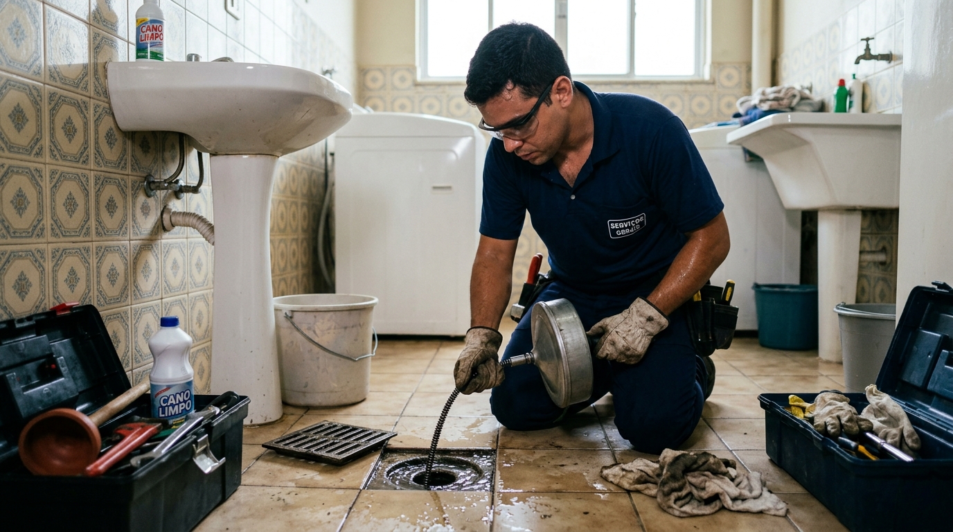 Desentupimento de ralo profissional em Joinville-SC